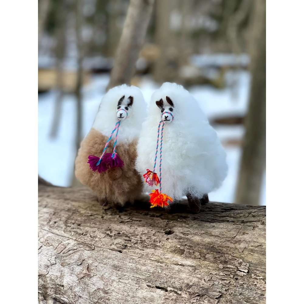 Ecuador Alpaca Figurine Handmade | Soft and Cute Llama Plushie |